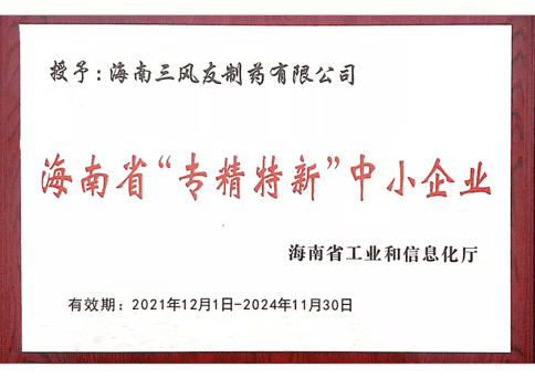 海南省 專精特新 中小企業(yè)